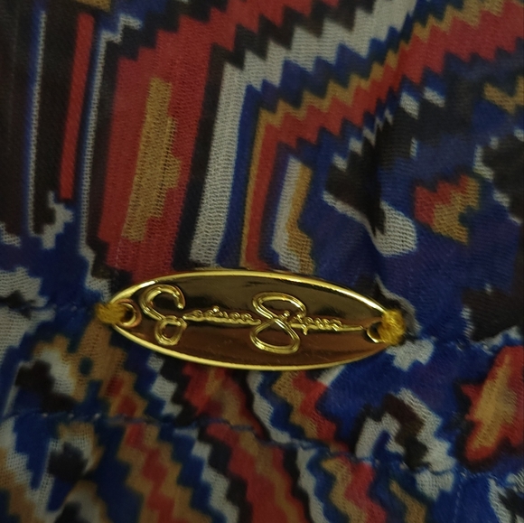 Jessica Simpson Sheer ChiffonSwimsuit Cover Up/ Flutter Tunic Top Cover Up zs L - Picture 8 of 11